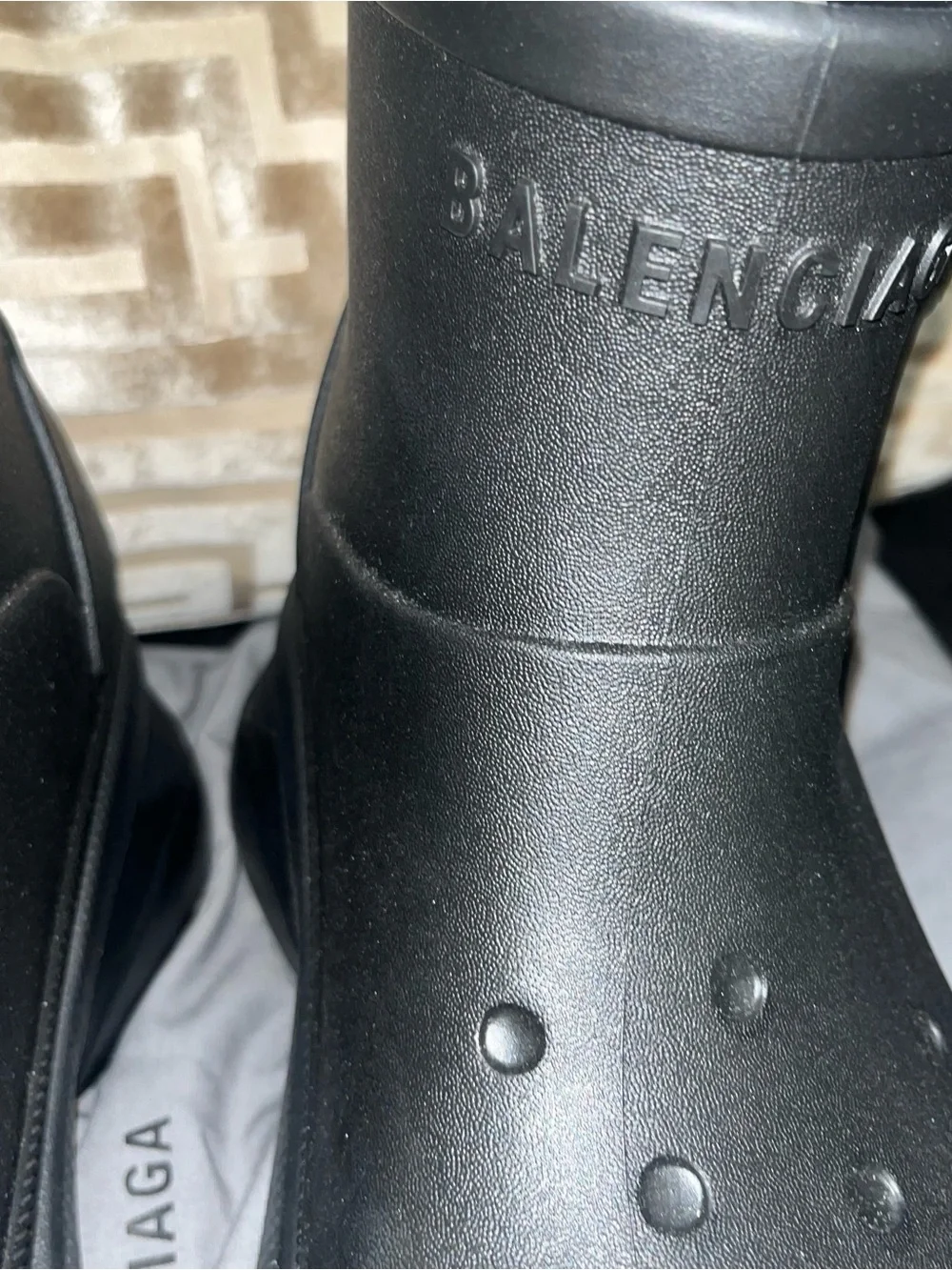 Balenciaga Crocs Black Ankle Rain Boots 41